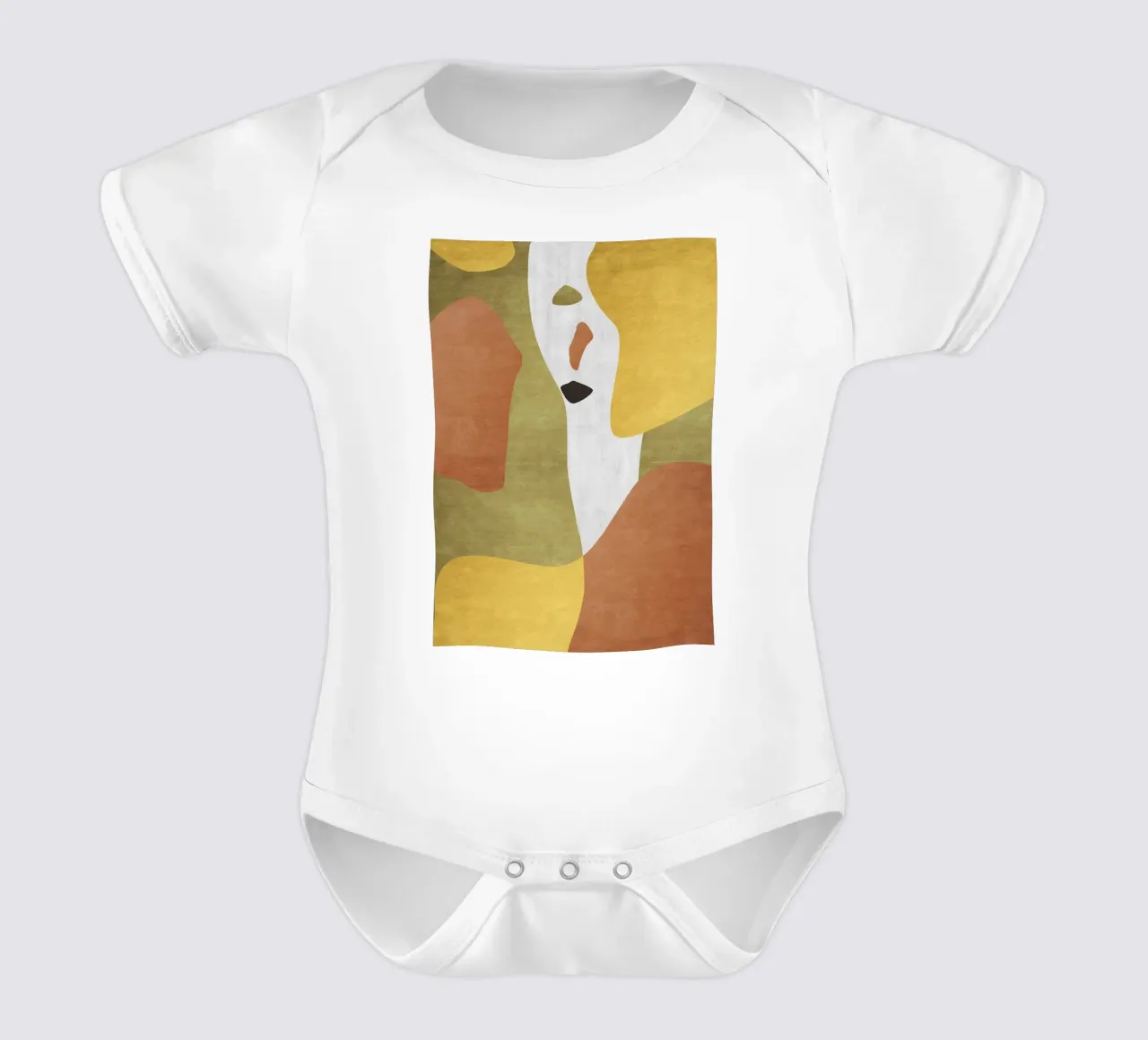 Abstract forms in earthy tones body neonato maniche corte da LisaArtes