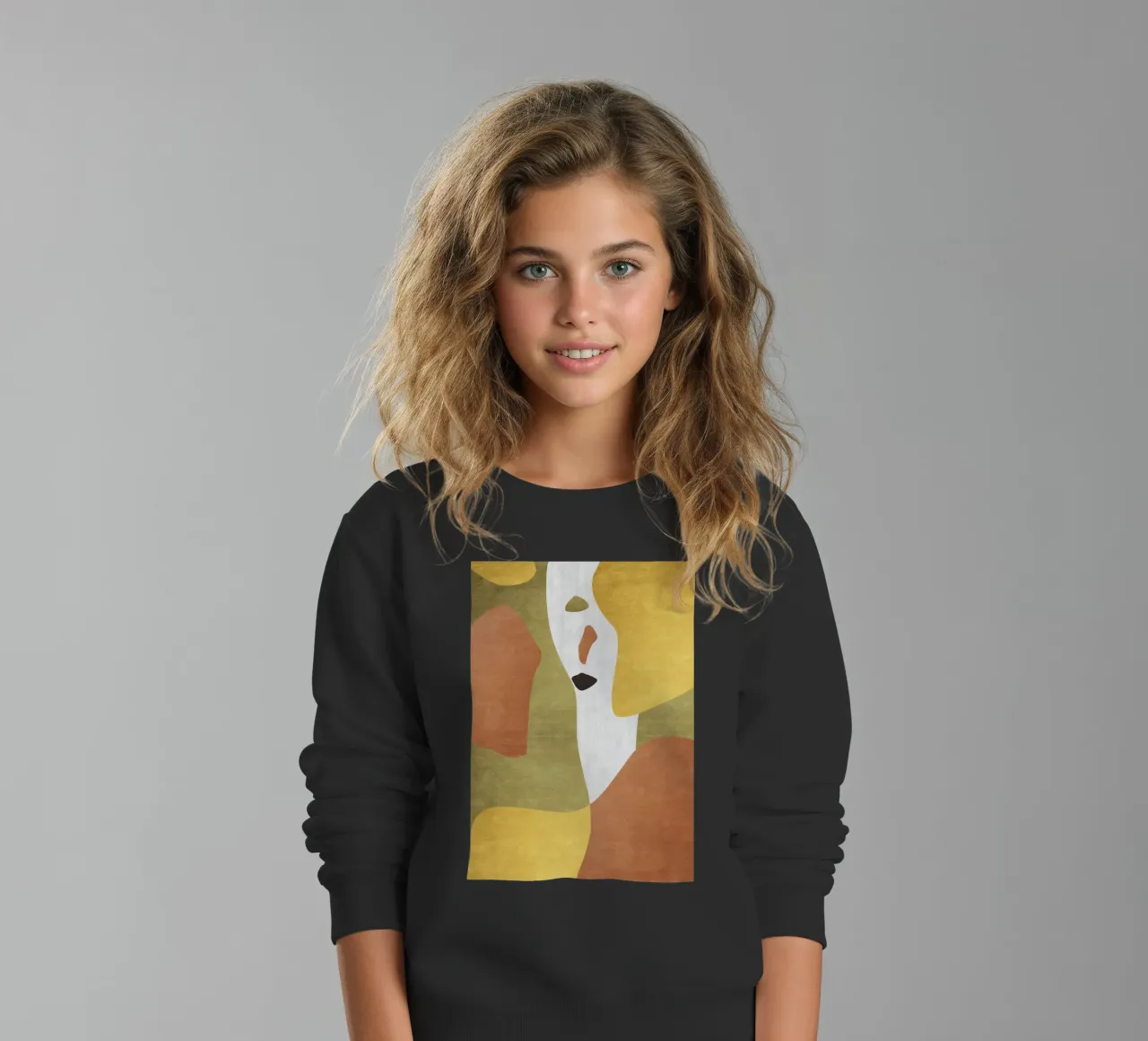 Abstract forms in earthy tones felpa bambino da LisaArtes