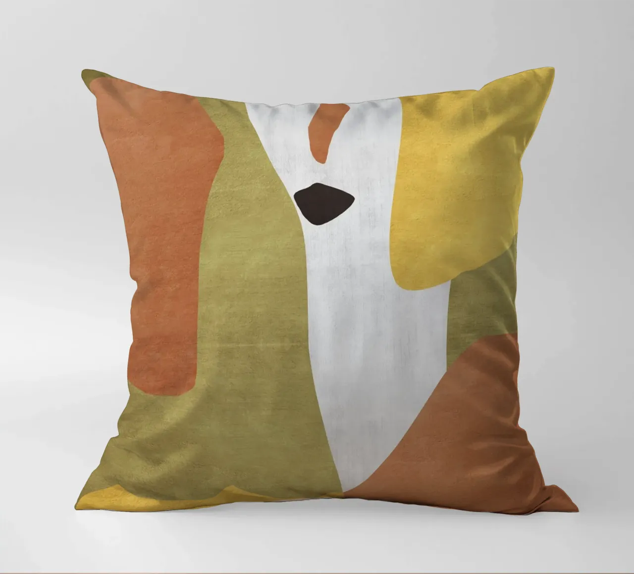 Abstract forms in earthy tones decorative cushion by LisaArtes