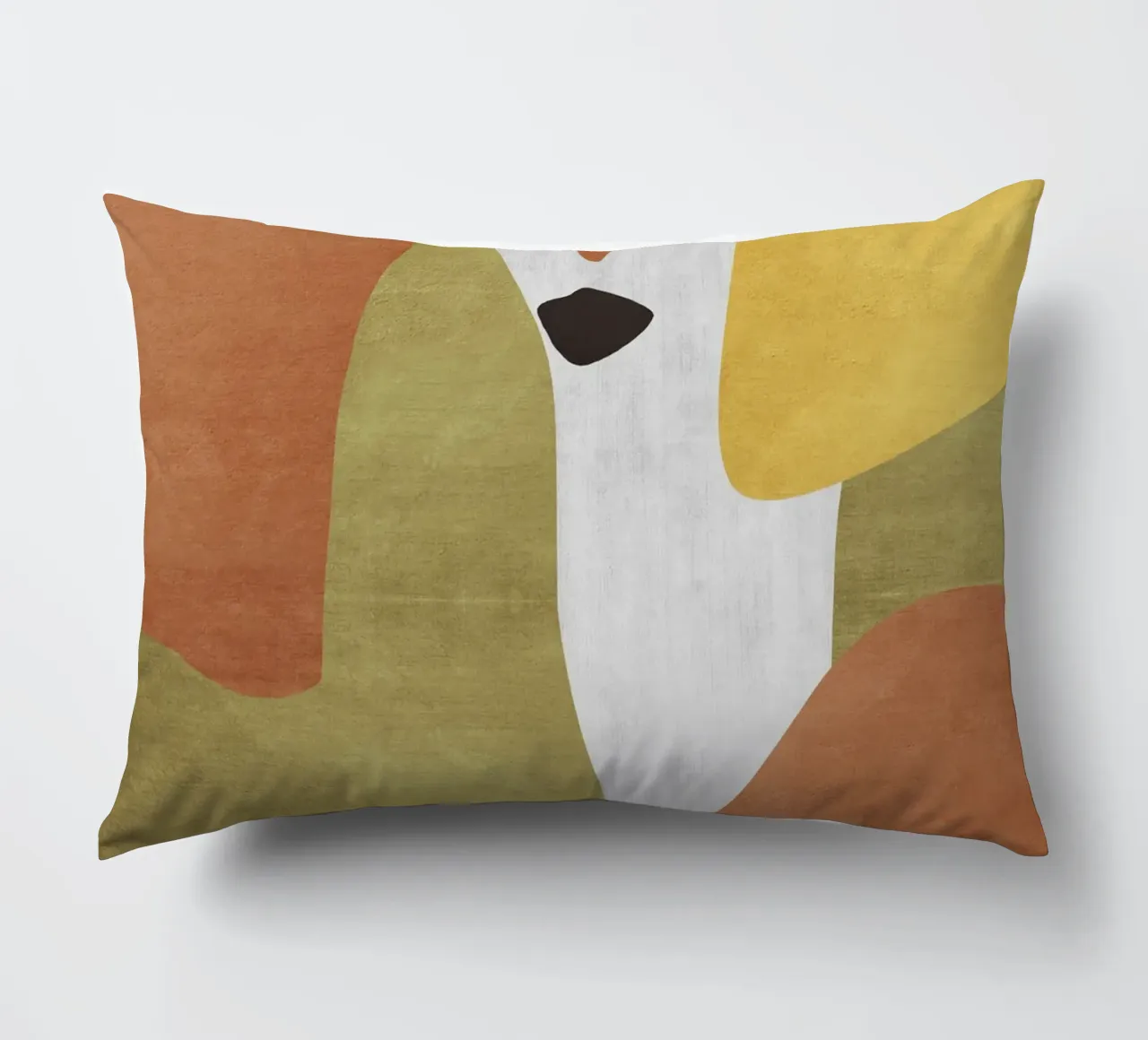 Abstract forms in earthy tones decorative cushion by LisaArtes