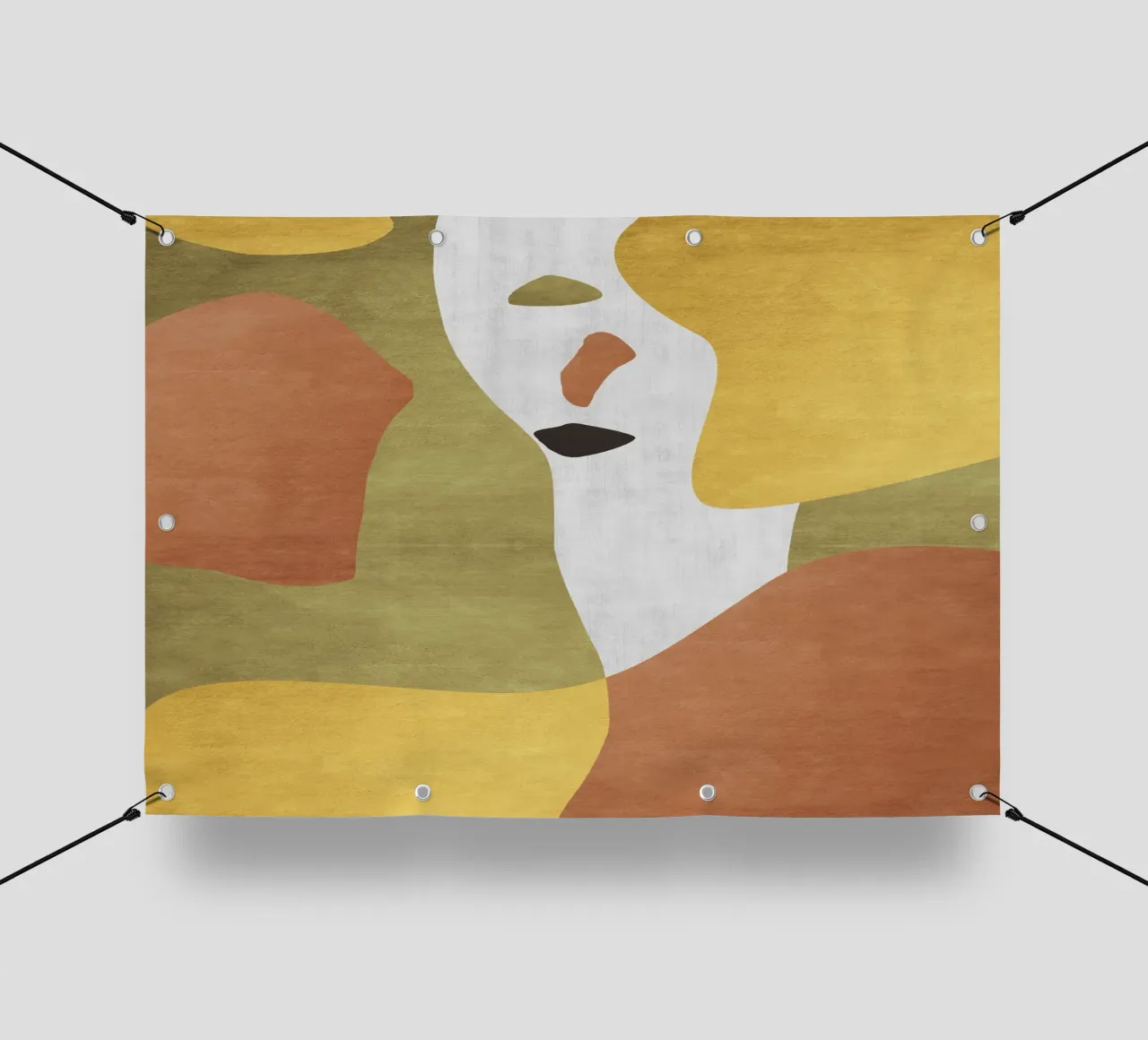 Abstract forms in earthy tones telo in pvc da LisaArtes