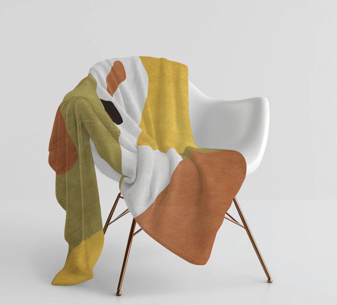 Abstract forms in earthy tones fleece blanket by LisaArtes