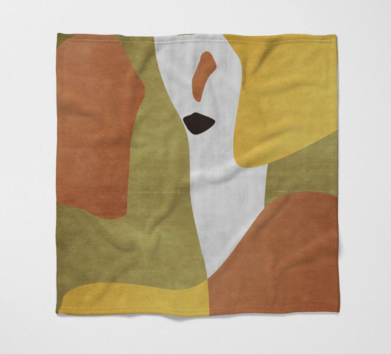 Abstract forms in earthy tones fleece blanket by LisaArtes