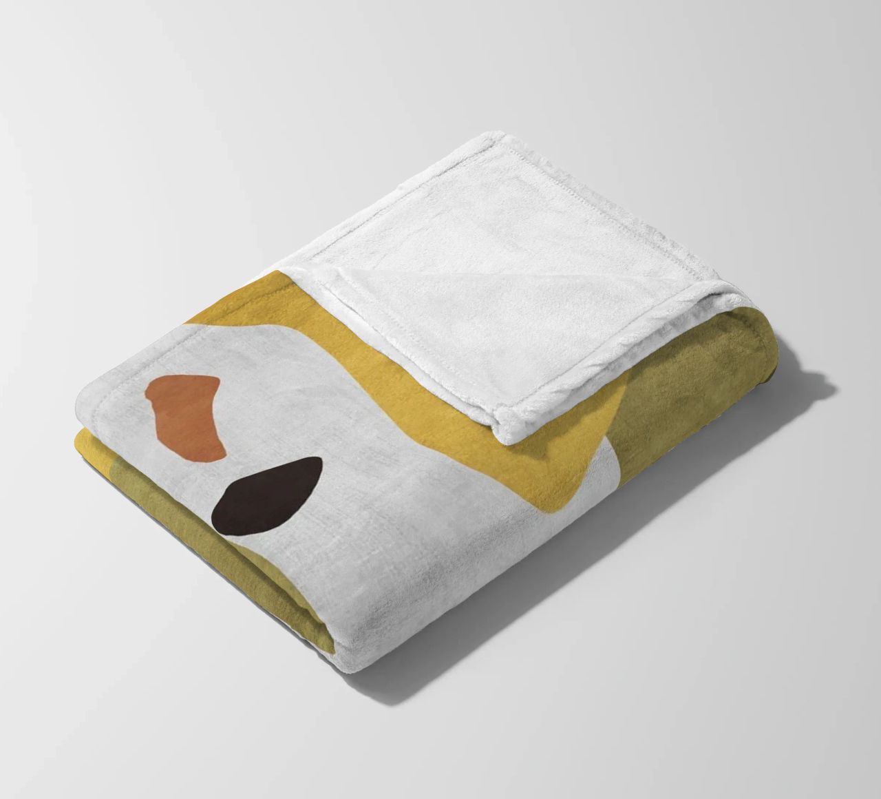 Abstract forms in earthy tones fleece blanket by LisaArtes
