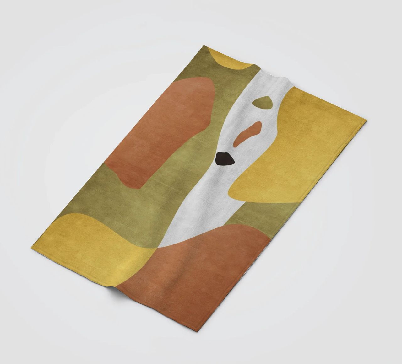 Abstract forms in earthy tones fleece blanket by LisaArtes
