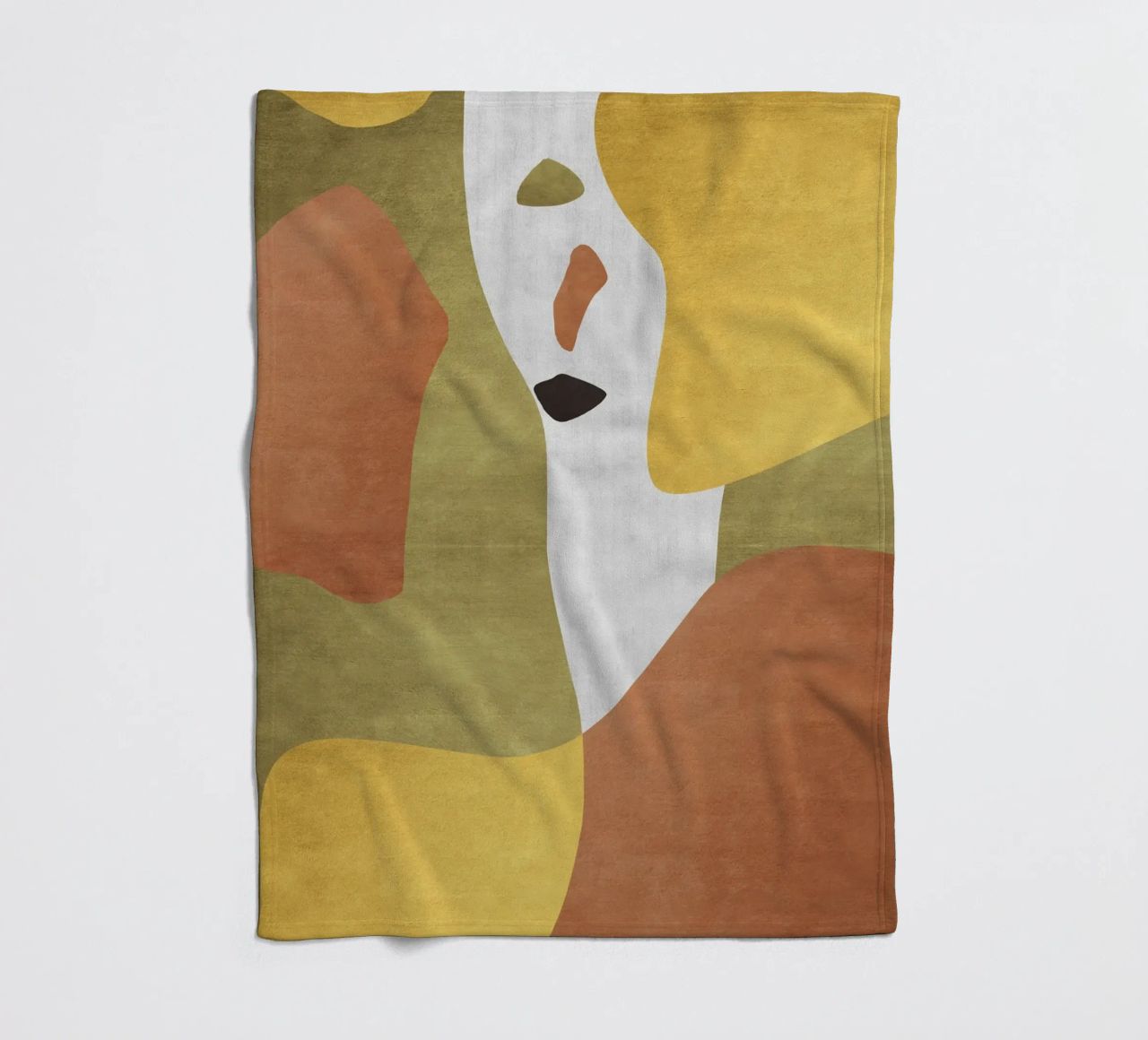 Abstract forms in earthy tones fleece blanket by LisaArtes