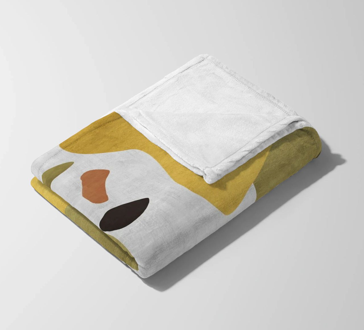 Abstract forms in earthy tones fleece blanket by LisaArtes