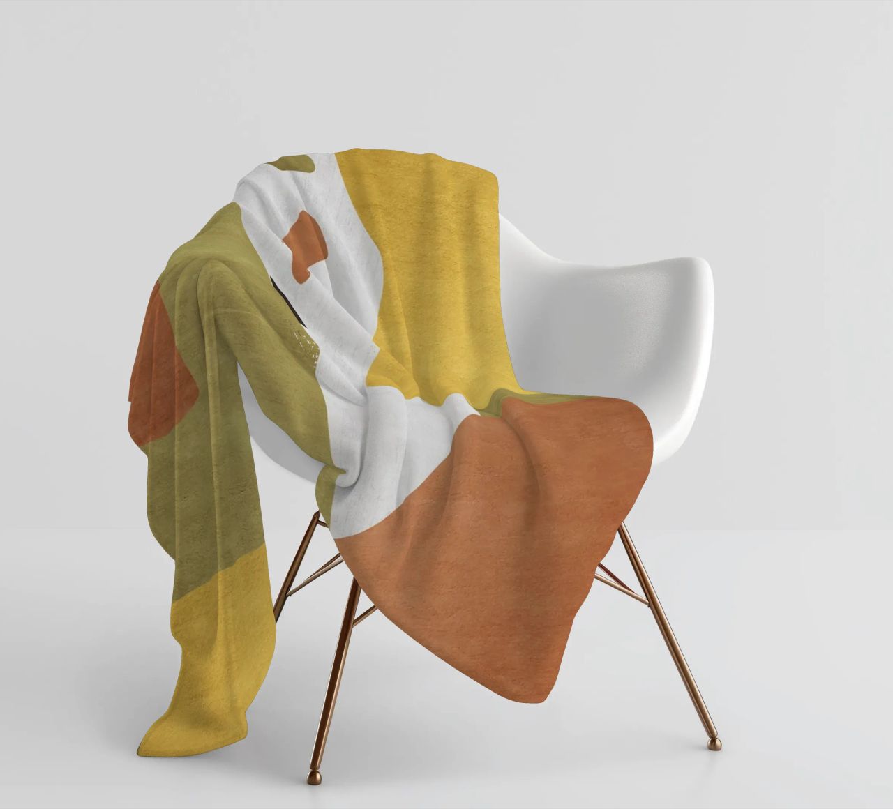 Abstract forms in earthy tones fleece blanket by LisaArtes