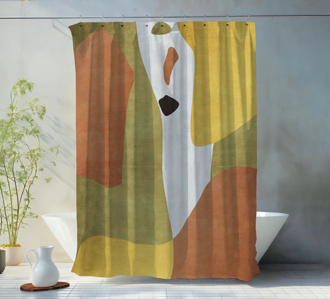 Abstract forms in earthy tones tenda da doccia da LisaArtes
