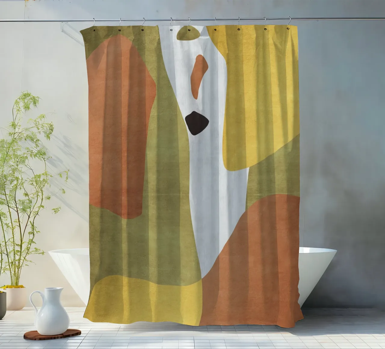 Abstract forms in earthy tones tenda da doccia da LisaArtes