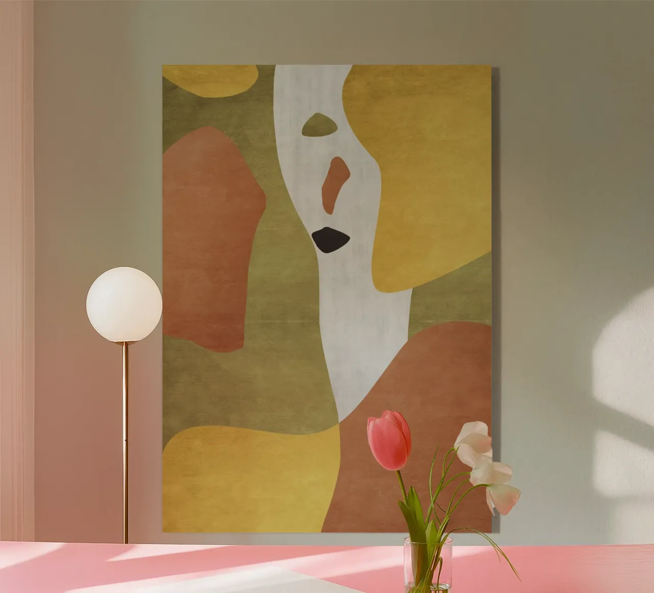 Abstract forms in earthy tones acrylic glass by LisaArtes