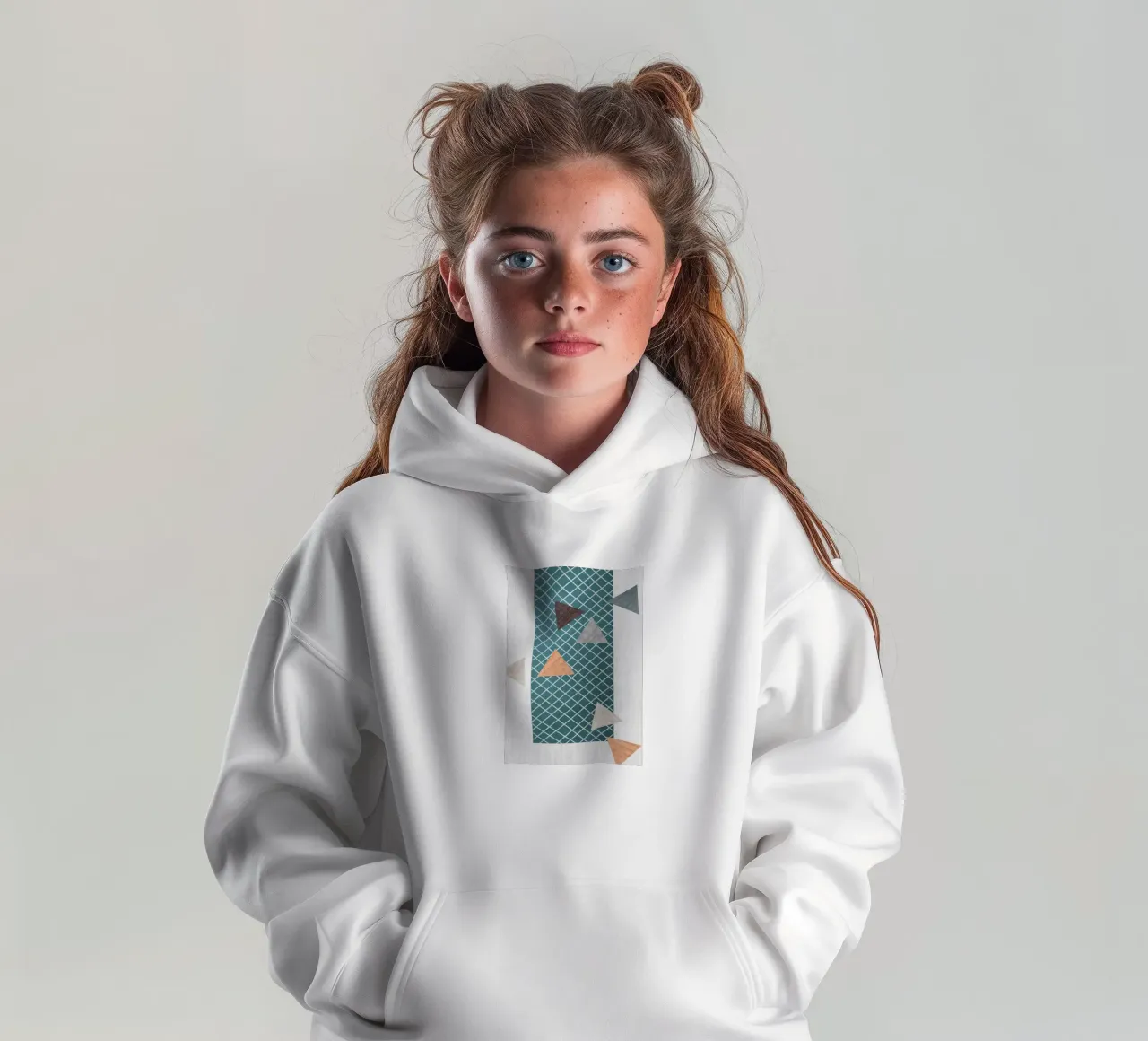 Triangles in various shades felpa bambino con cappuccio da LisaArtes