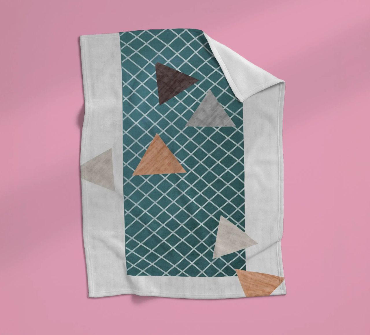 Triangles in various shades fleece blanket by LisaArtes