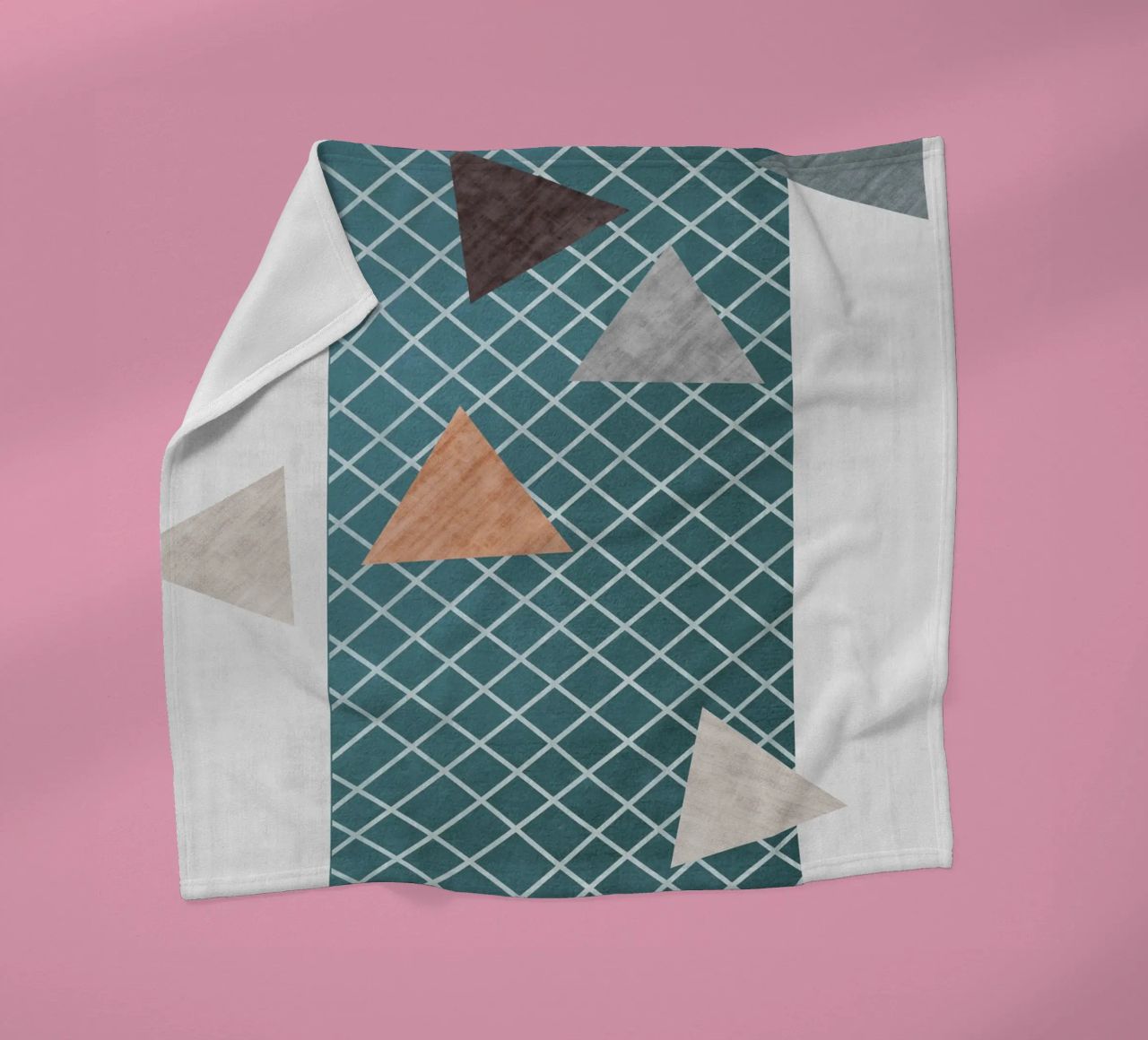 Triangles in various shades fleece blanket by LisaArtes