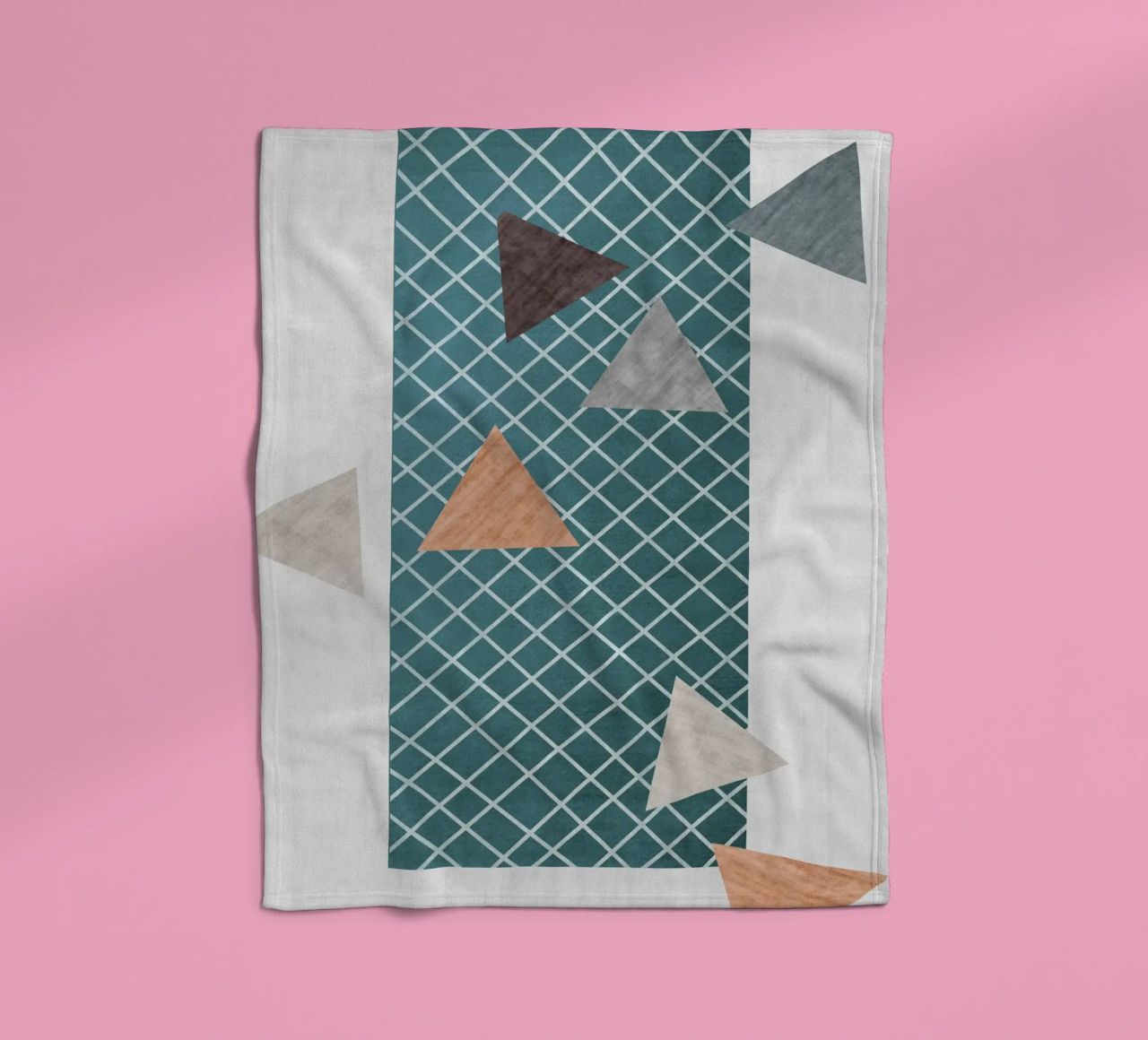 Triangles in various shades fleece blanket by LisaArtes