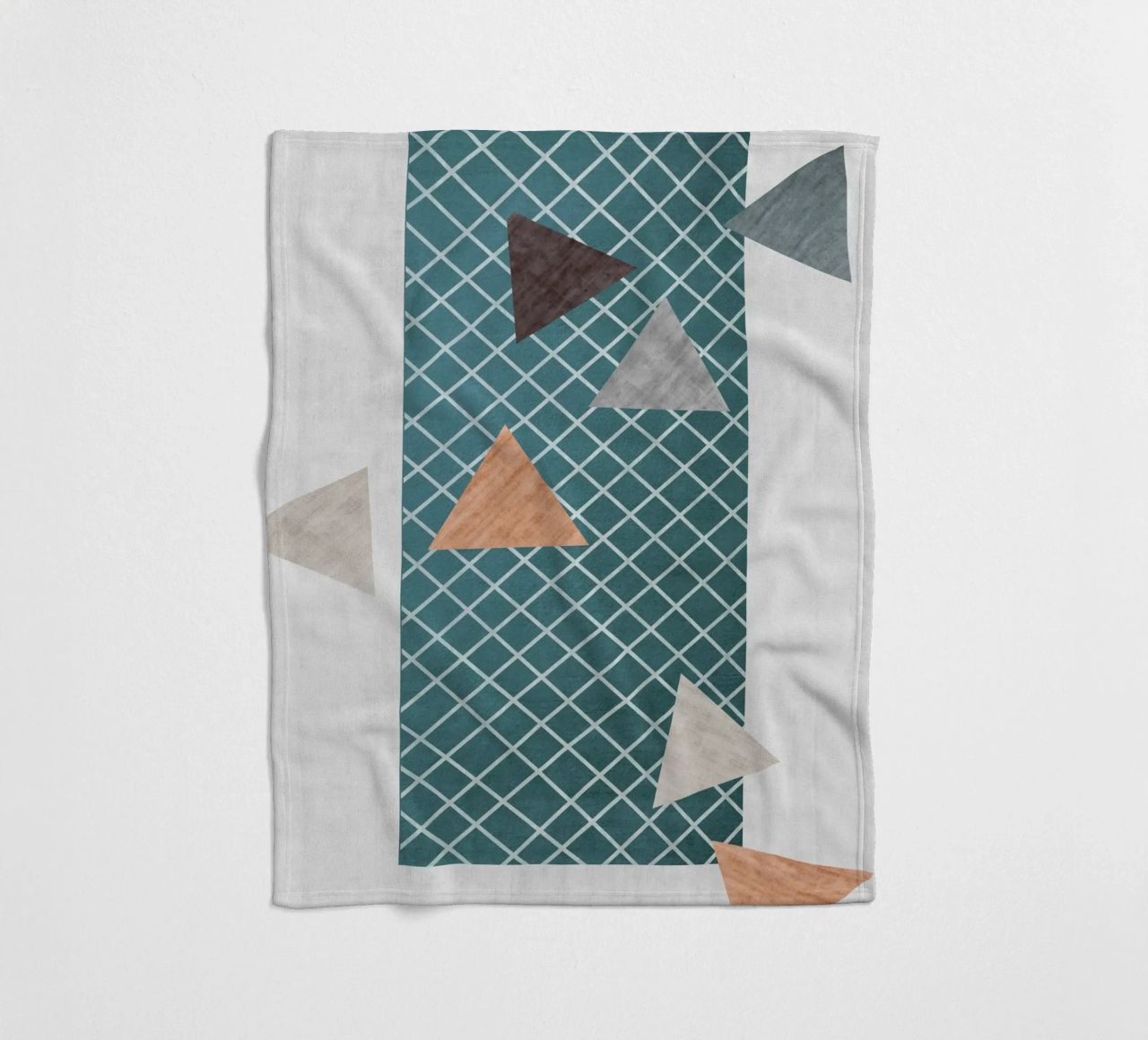 Triangles in various shades fleece blanket by LisaArtes