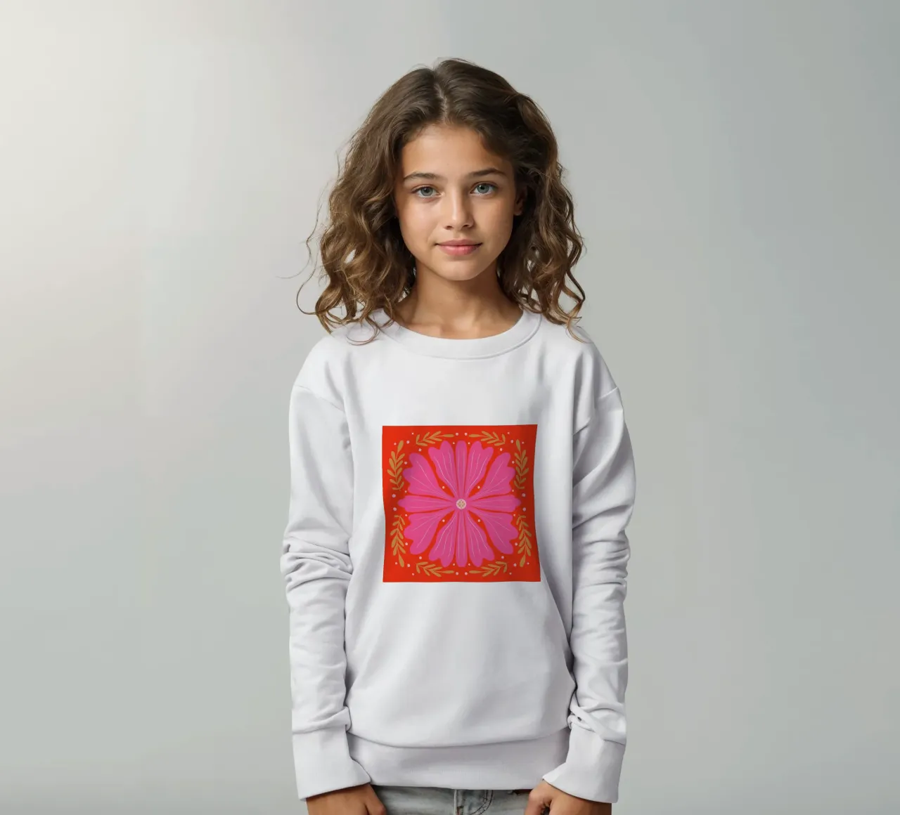 Audace fiore astratto - rosa e rosso felpa bambino da Wackapacka