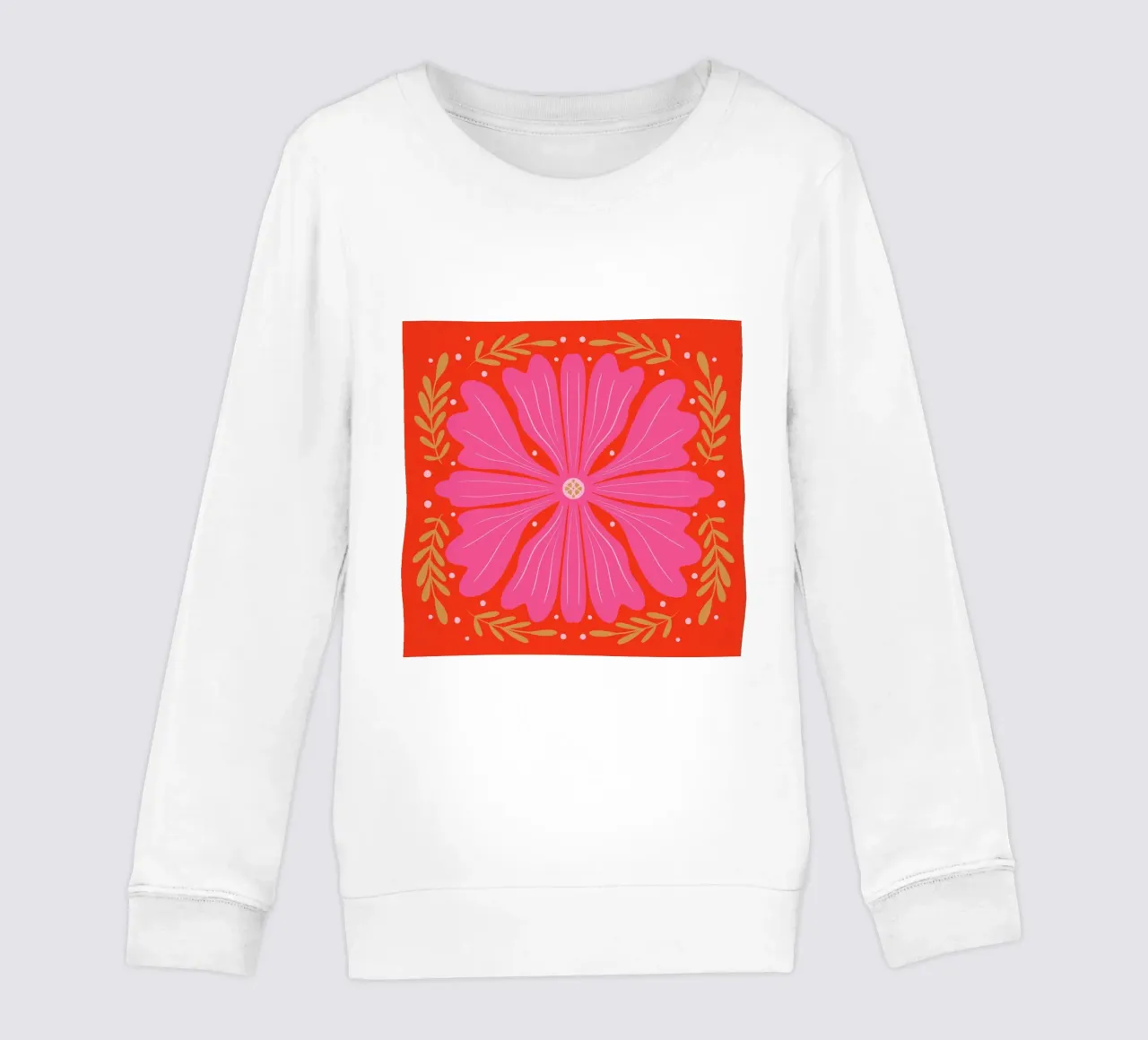 Audace fiore astratto - rosa e rosso felpa bambino da Wackapacka