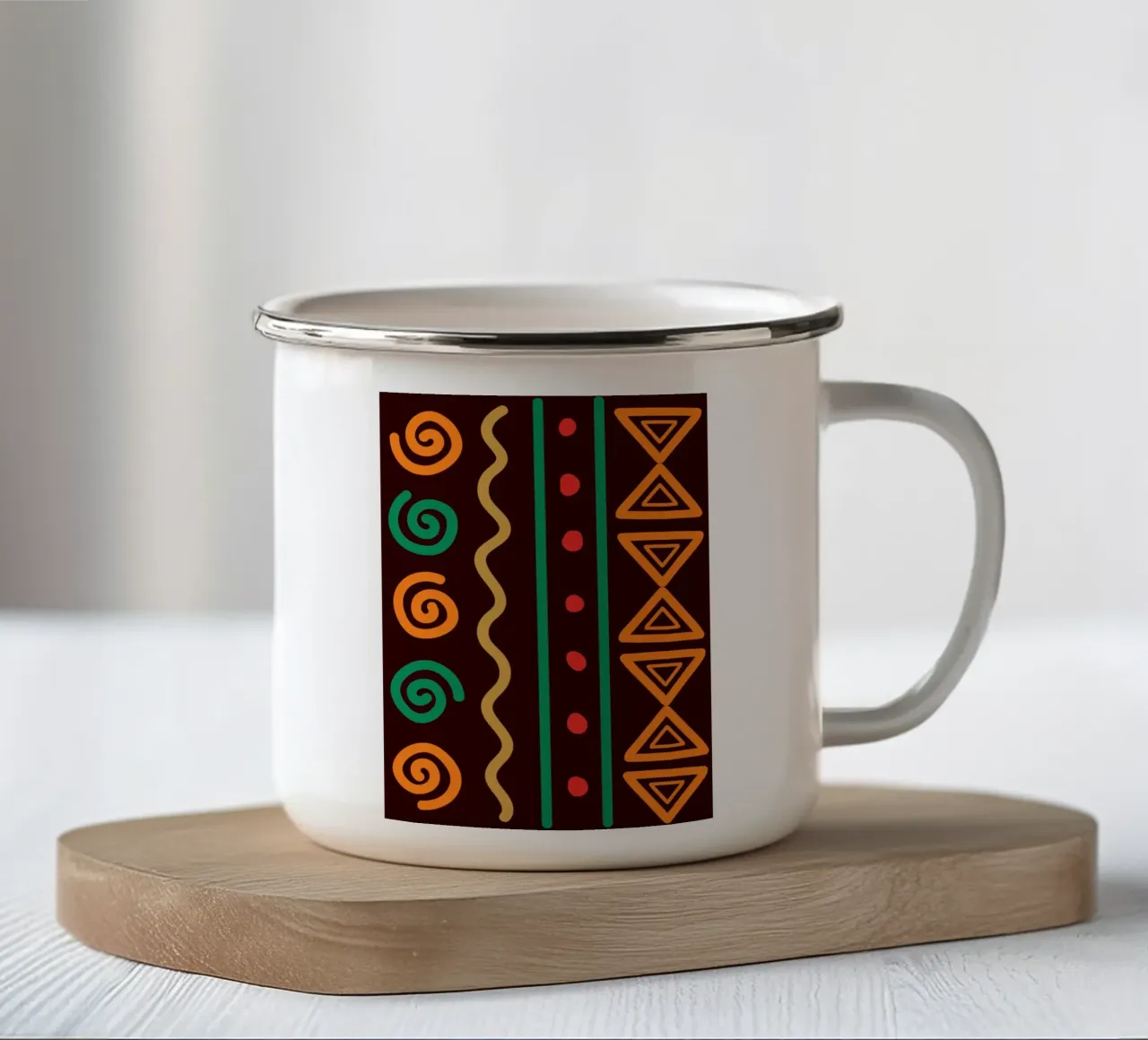 Afro design emaille mok van LisaArtes