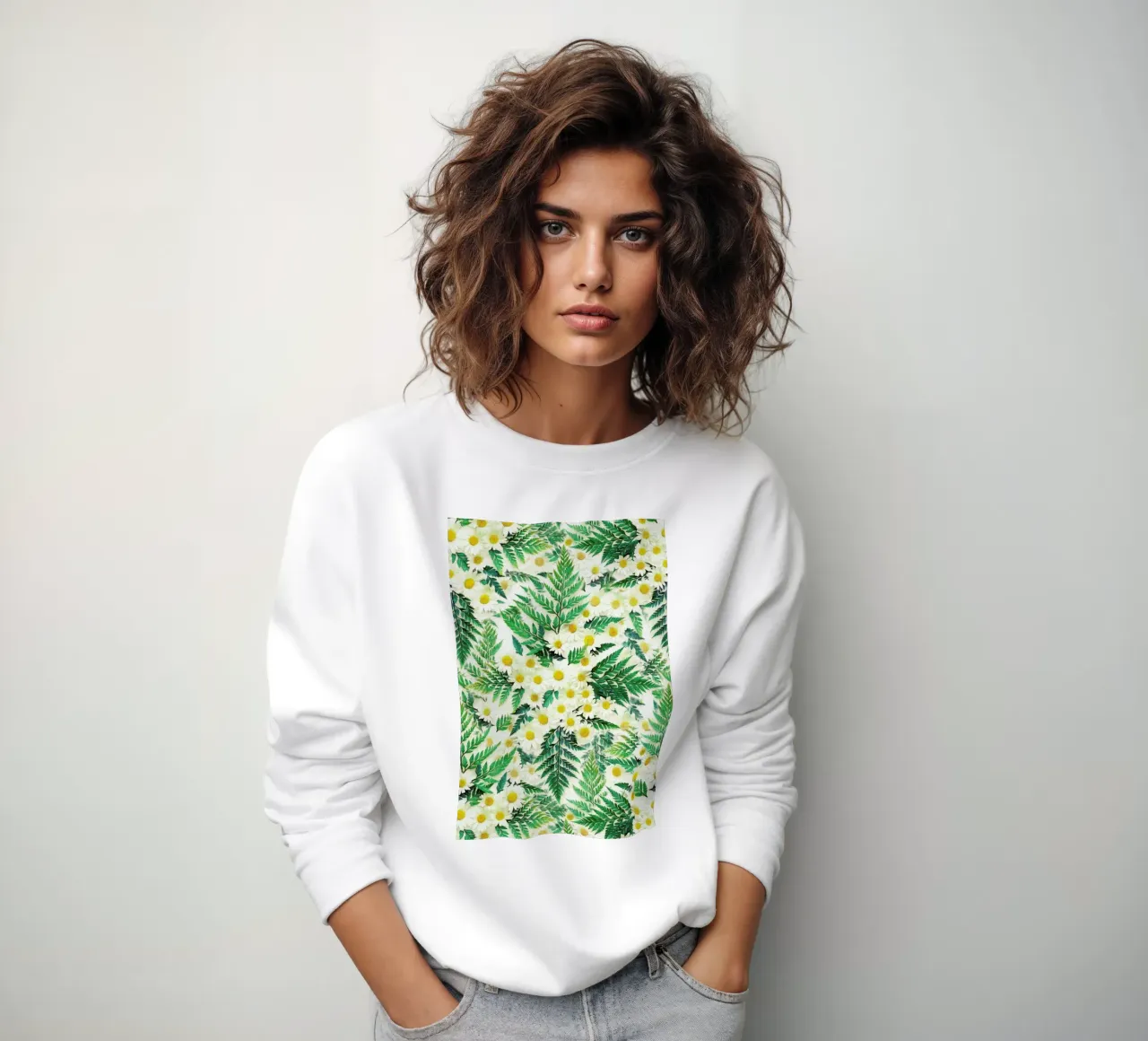 Textured Vintage Daisy And Fern felpa da Micklyn Le Feuvre