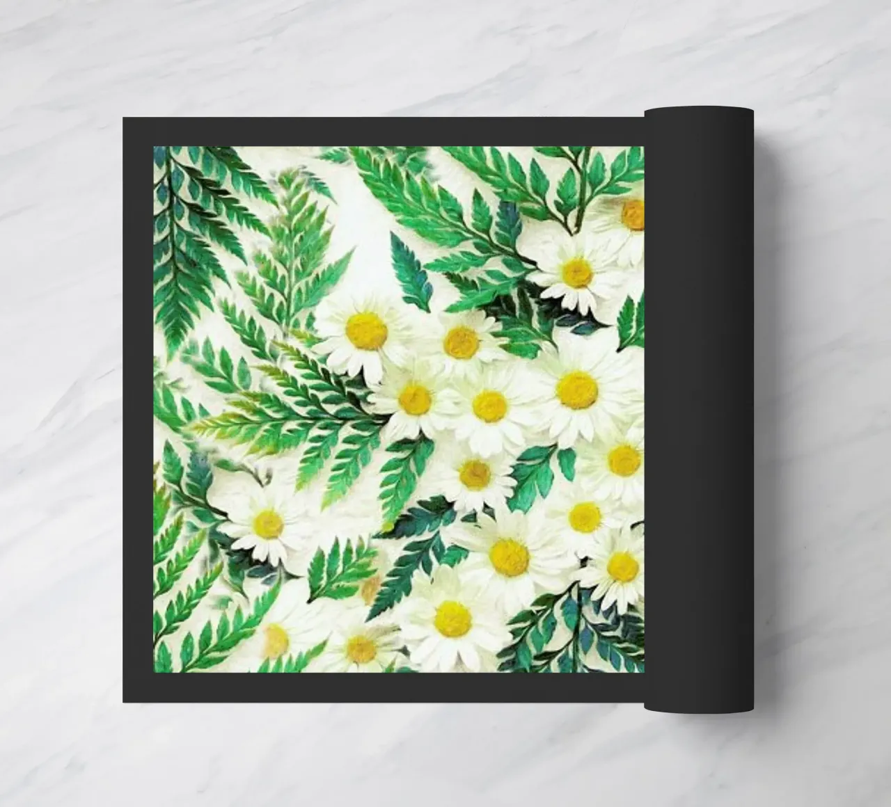 Textured Vintage Daisy And Fern paillasson de Micklyn Le Feuvre