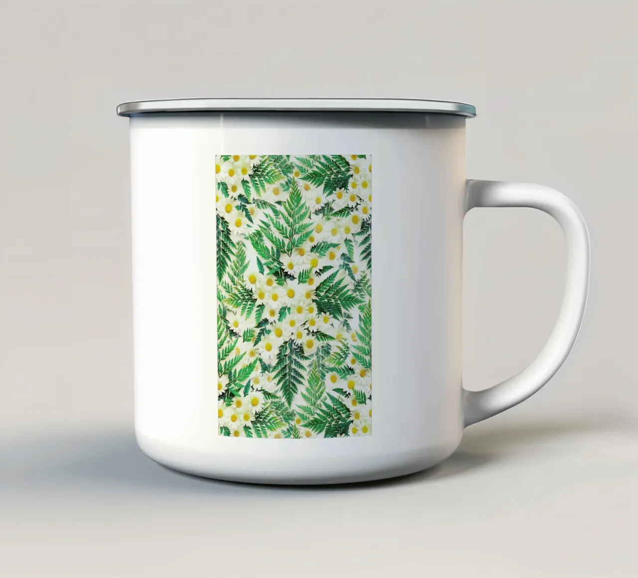Textured Vintage Daisy And Fern tazza in smalto da Micklyn Le Feuvre