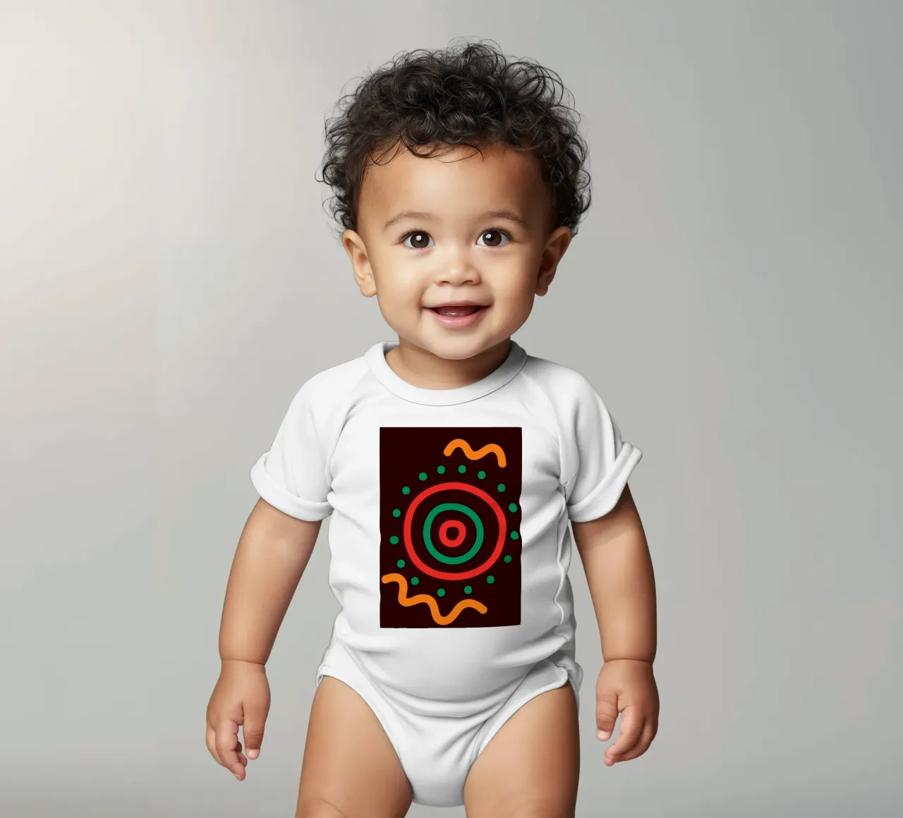 Afro circles body neonato maniche corte da LisaArtes