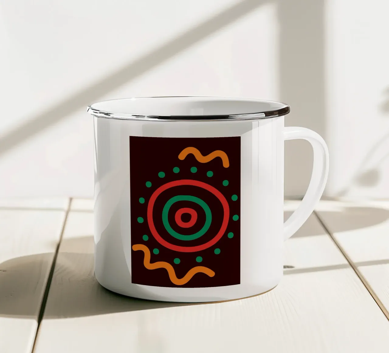 Afro circles tazza in smalto da LisaArtes