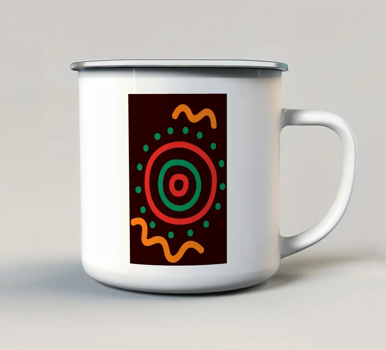Afro circles tazza in smalto da LisaArtes