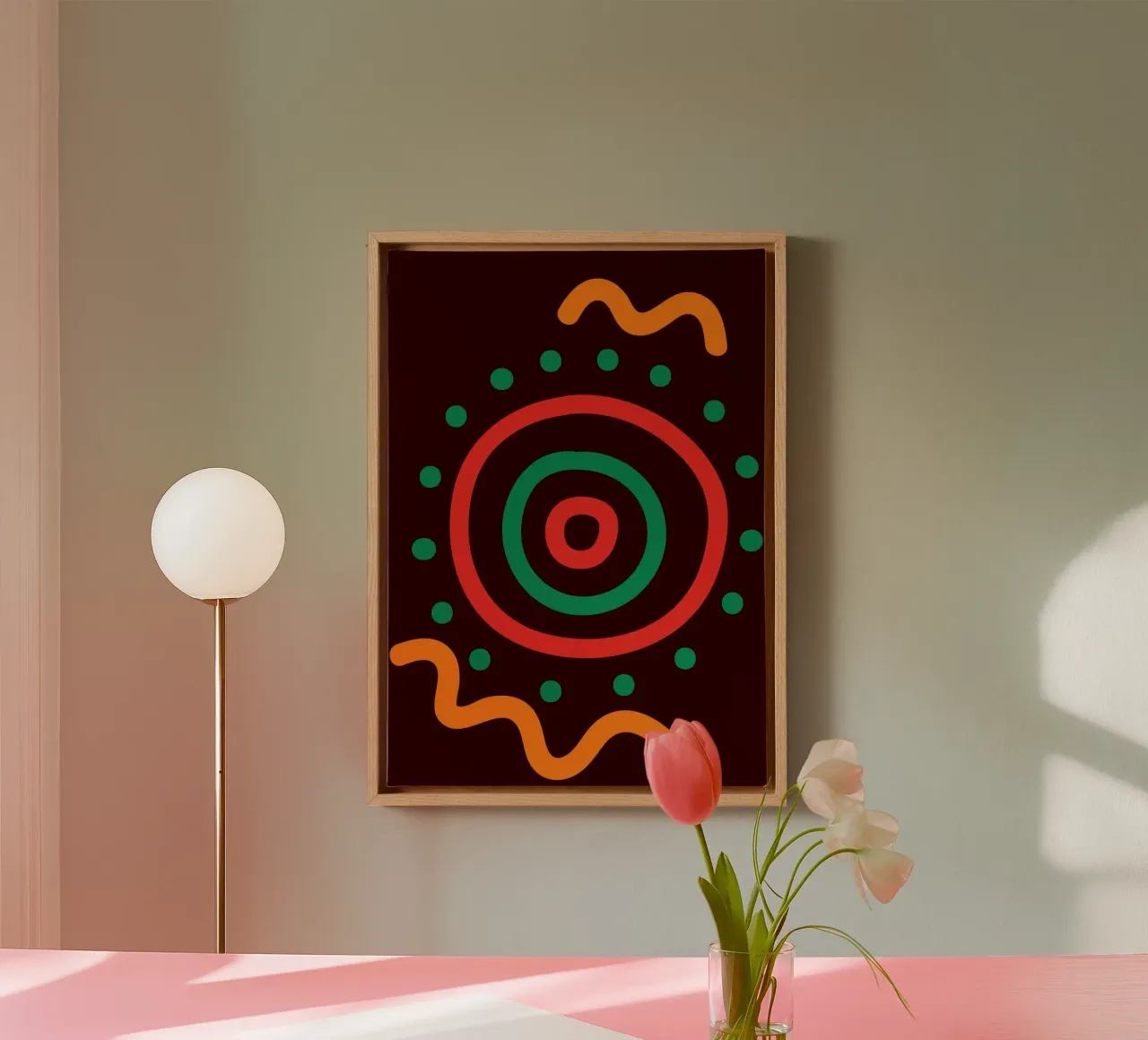 Afro circles tela con Cornice a cassetta da LisaArtes