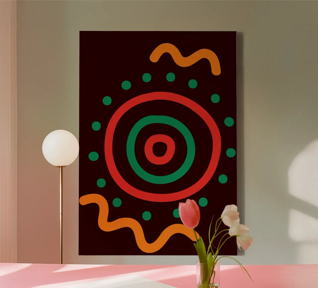 Afro circles tela con Cornice a cassetta da LisaArtes