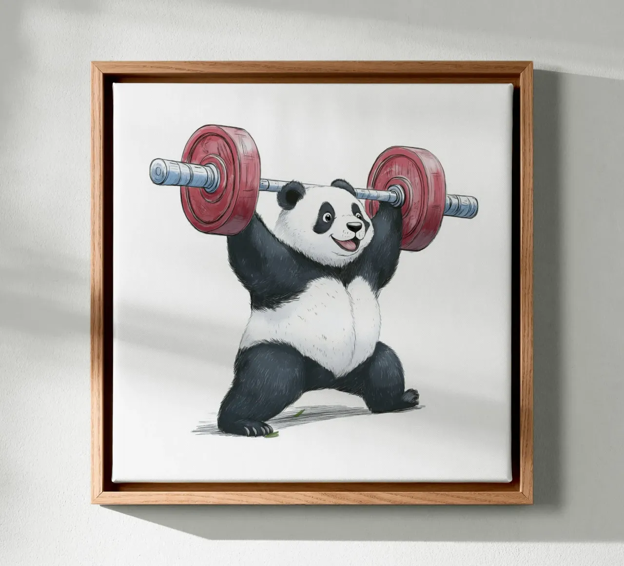 Sollevamento pesi da Panda tela con Cornice a cassetta da Motivate-Today