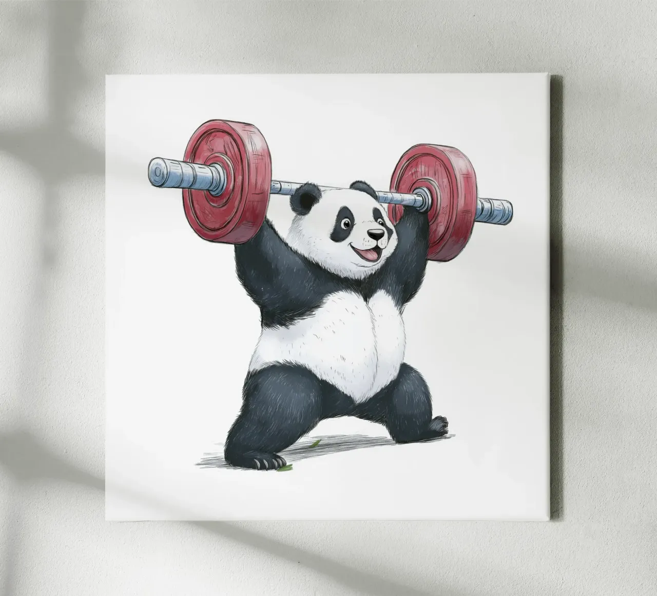 Sollevamento pesi da Panda tela con Cornice a cassetta da Motivate-Today