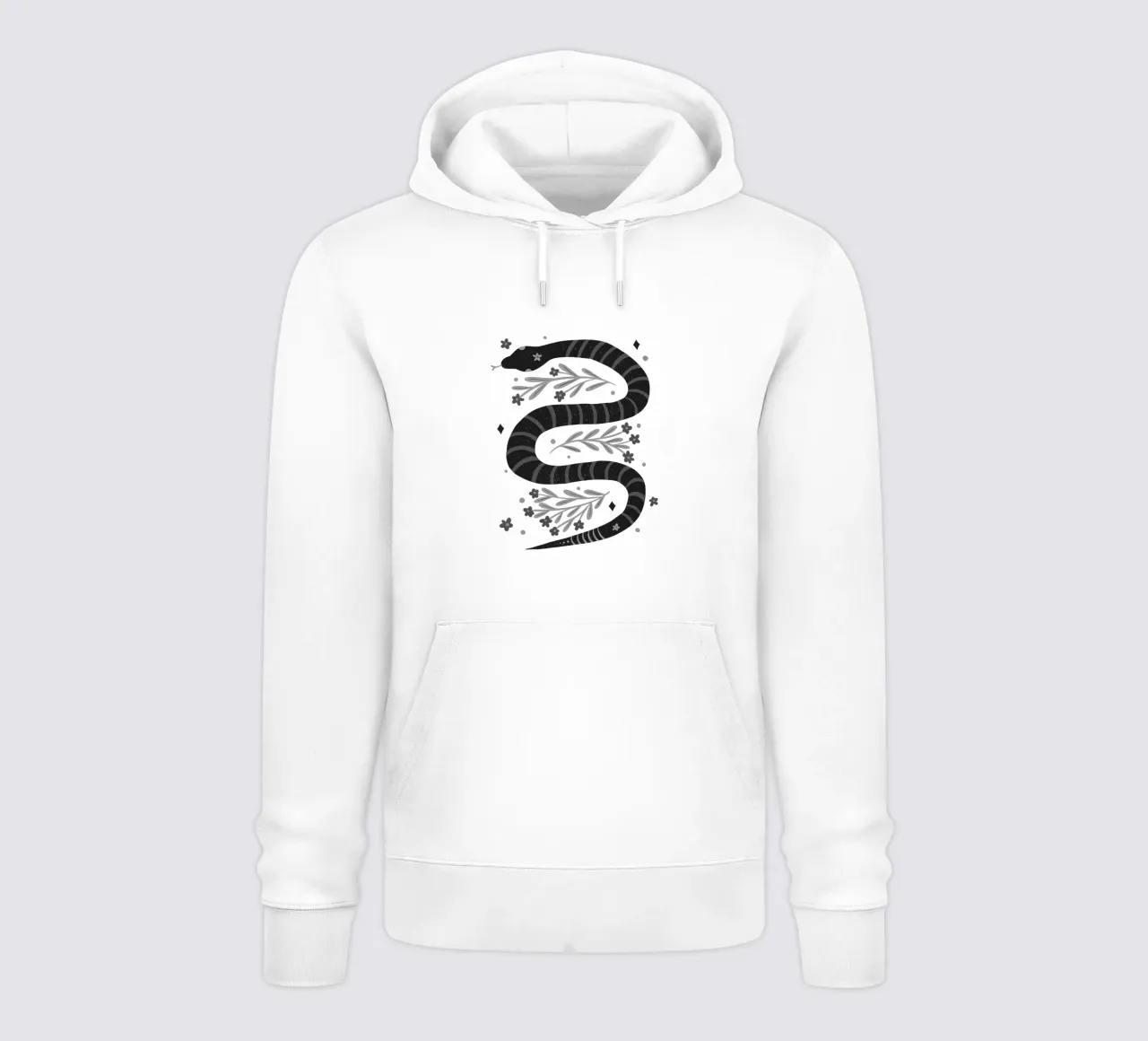 Serpente moderno - bianco e nero felpa con cappuccio da Wackapacka