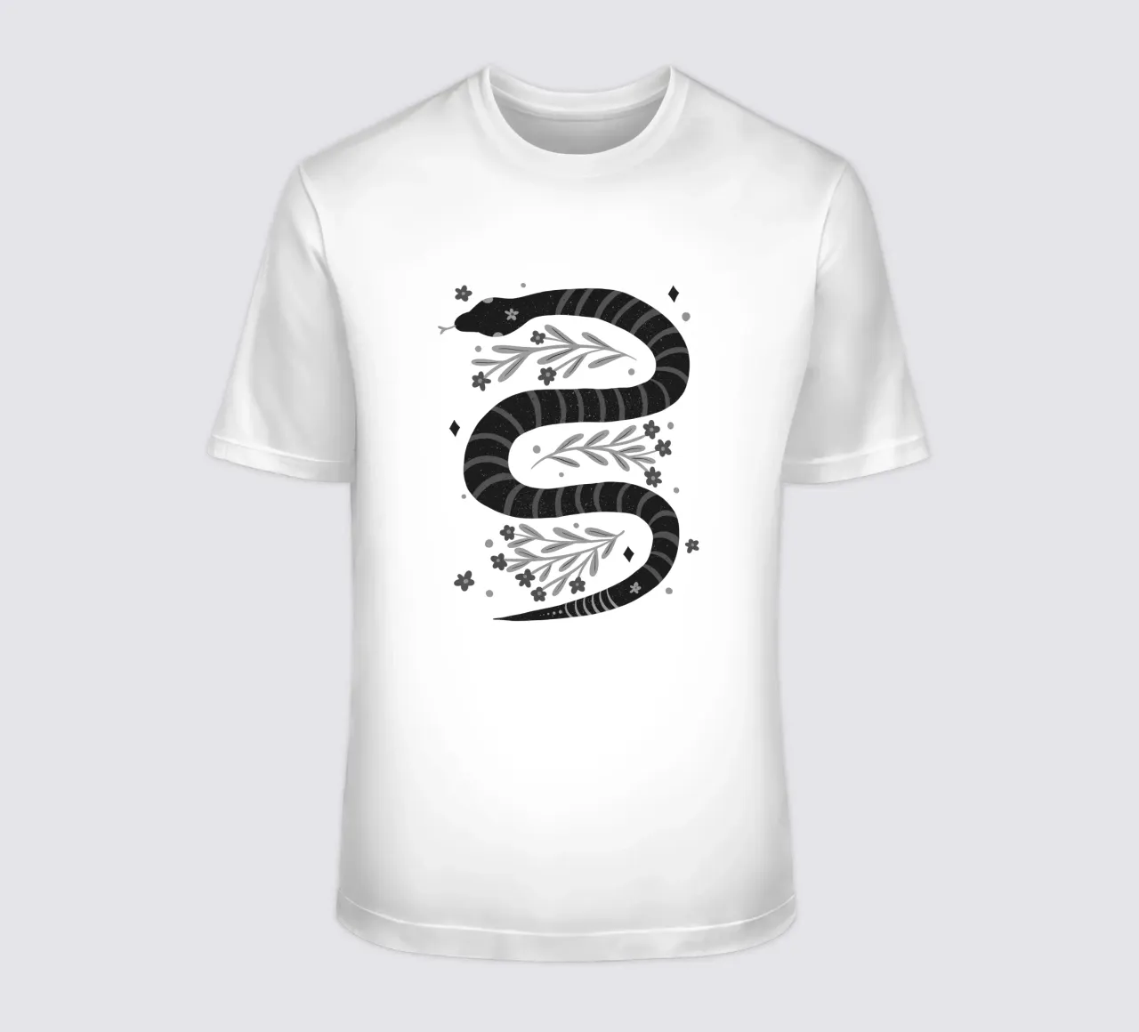Serpente moderno - bianco e nero t-shirt da Wackapacka