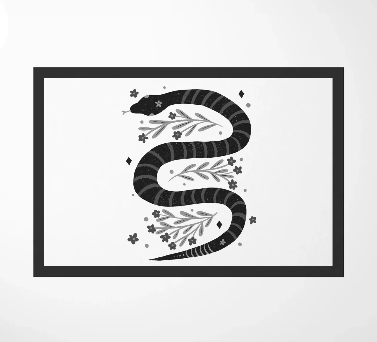 Serpente moderno - bianco e nero zerbino da Wackapacka