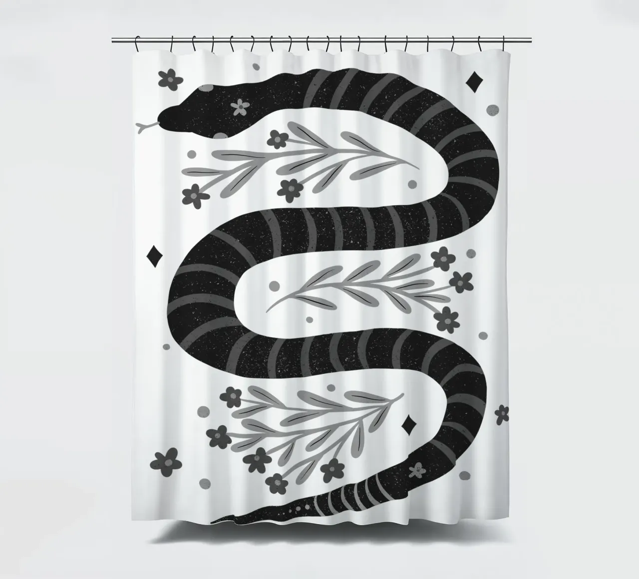 Serpente moderno - bianco e nero tenda da doccia da Wackapacka