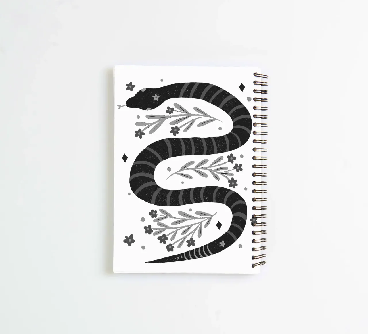 Moderne Schlange - schwarz und weiß Ringbuch von Wackapacka
