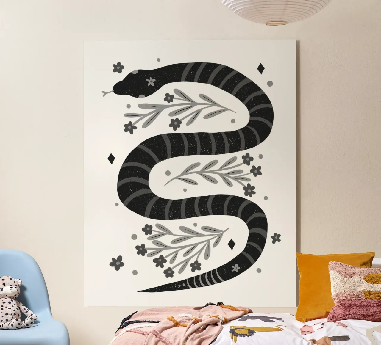 Serpente moderno - bianco e nero plexiglass da Wackapacka