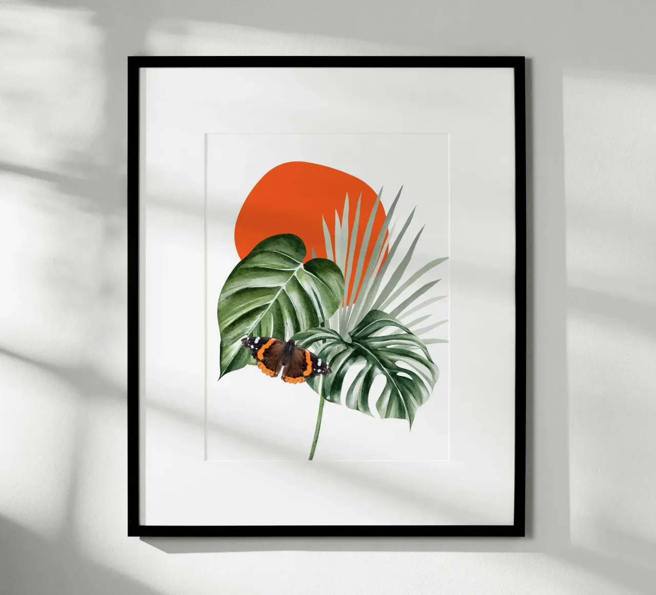 Lush green tropical leaves poster con telaio in plastica da ramosashop