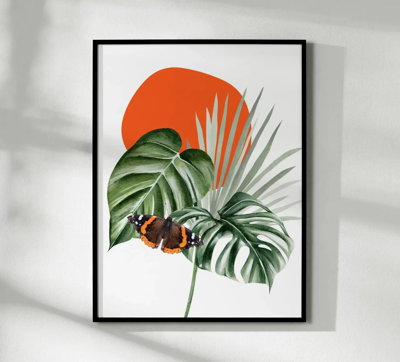Lush green tropical leaves poster con telaio in plastica da ramosashop