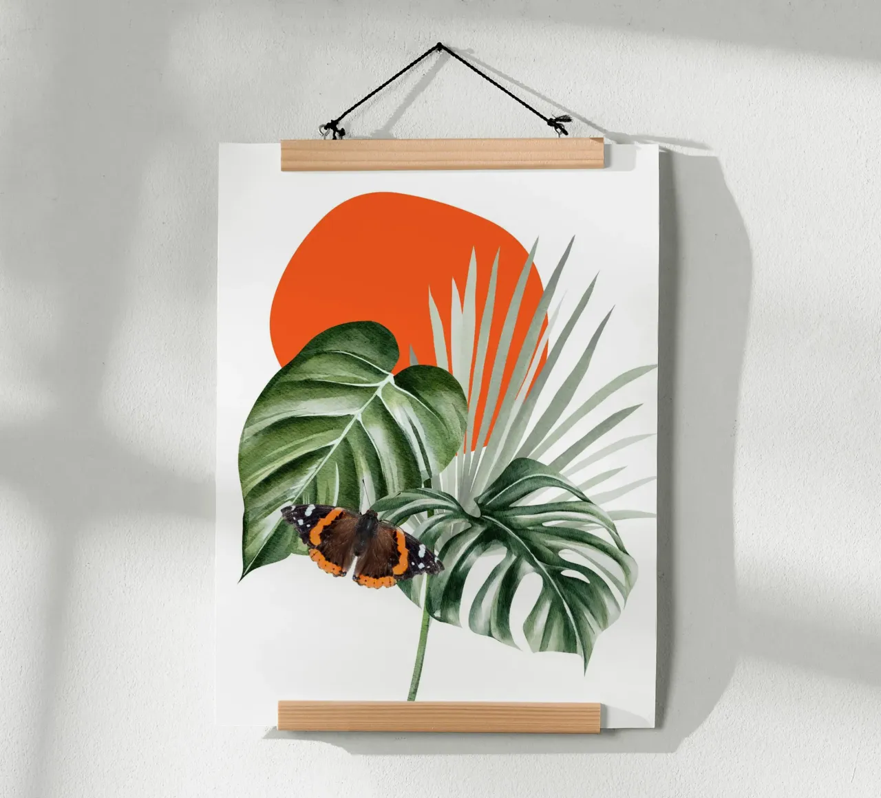 Lush green tropical leaves poster con telaio in plastica da ramosashop