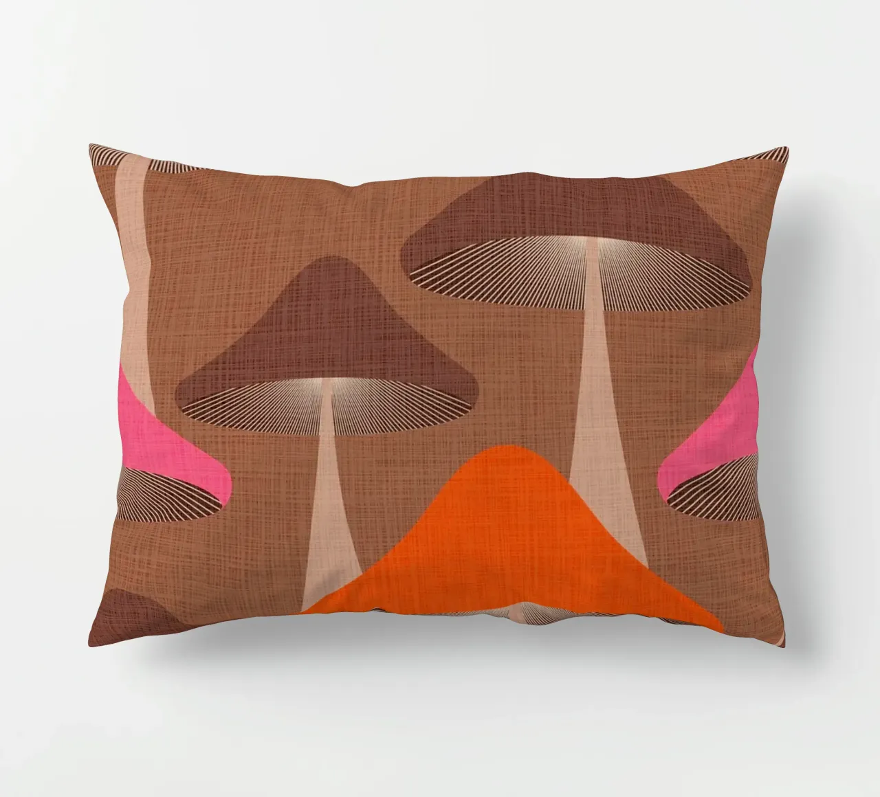 Surreale Mid Mod Fungi Design - Mousse Mocha cuscino da Dominique Vari
