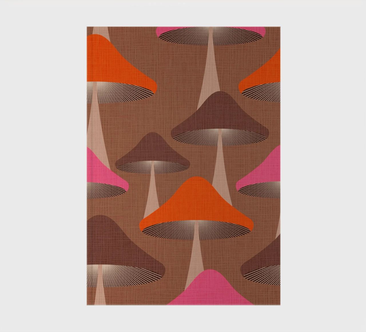 Surreal Mid Mod Fungi Design - Mocha Mousse notebook by Dominique Vari