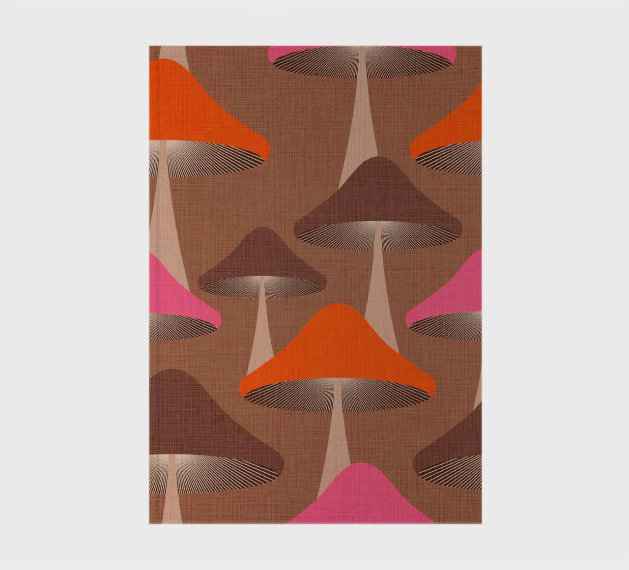 Surreal Mid Mod Fungi Ontwerp - Mokka Mousse notitieboek van Dominique Vari