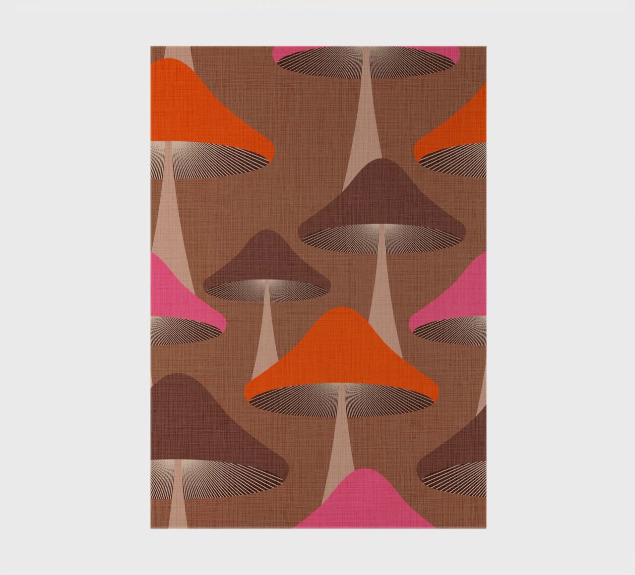 Surreal Mid Mod Fungi Design - Mocha Mousse notebook by Dominique Vari