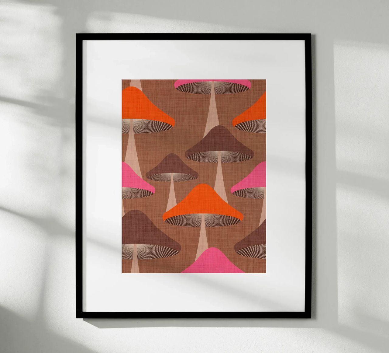 Surreale Mid Mod Fungi Design - Mousse Mocha poster da Dominique Vari