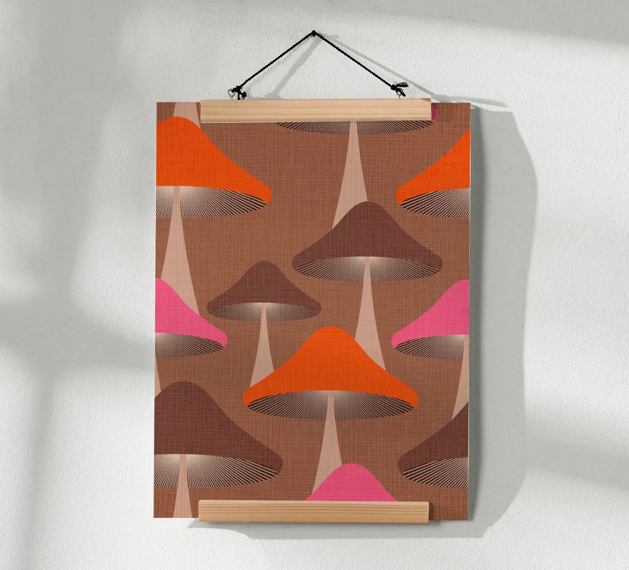 Surreale Mid Mod Fungi Design - Mousse Mocha poster da Dominique Vari