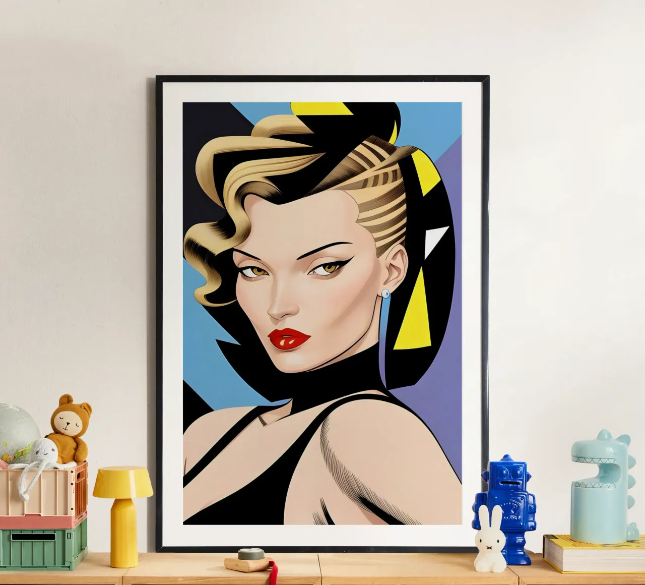 PASSERELLA DI MODA VOGUE poster con telaio in legno da ART DECO
