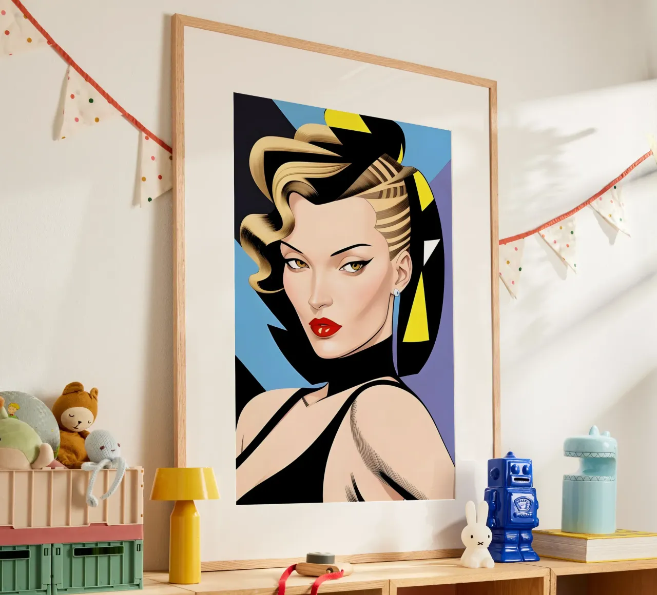 PASSERELLA DI MODA VOGUE poster con telaio in legno da ART DECO